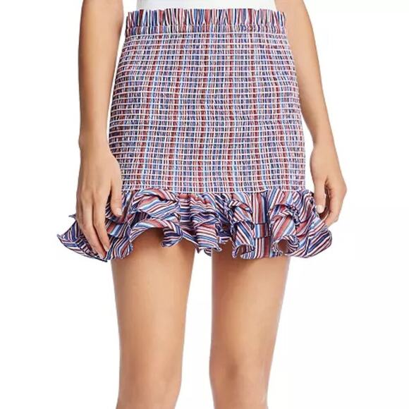 Petersyn x Revolve Barrett Smocked Mini Skirt in Festival Stripe size small - Picture 1 of 7